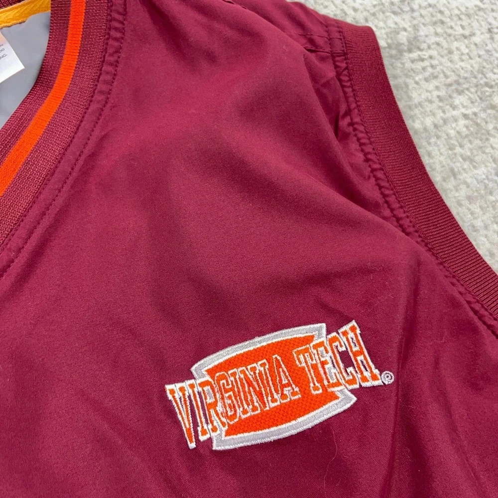 Virginia Teck Hokies Jacket Vest Men Large Pullover Windbreaker Golf‎ Y2K Maroon